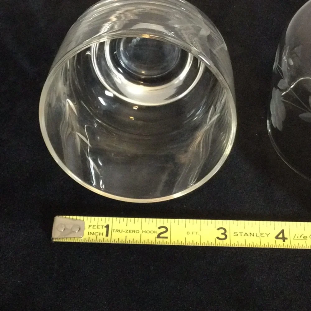 Vintage 80s Princess House Heritage 2 small Crystal tumbler glasses
